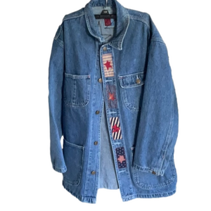 VINTAGE HAND EMBROIDERED JEAN JACKET WITH STARS
